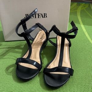JustFab Black Strappy Sandals